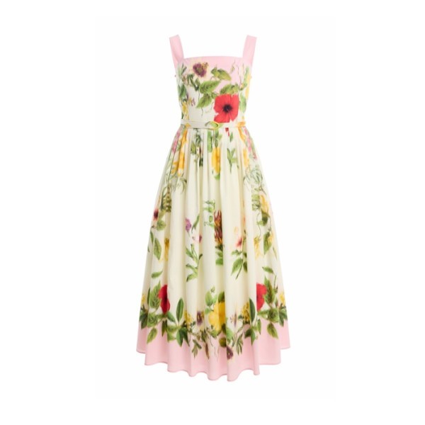 오스카 드 라 렌타 여성 플로럴 프린트 미디 드레스 - Oscar De La Renta Womens Floral-Print Midi Dress - osc15573x