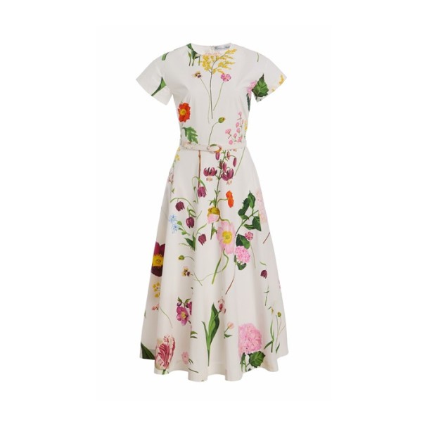 오스카 드 라 렌타 여성 플로럴 프린트 미디 드레스 - Oscar De La Renta Womens Floral-Print Midi Dress - osc15574x