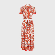 돌체앤가바나 여성 마졸리카 트윌 셔츠 드레스 - Dolce&Gabbana Womens Majolica Twill Shirt Dress - doc15627x
