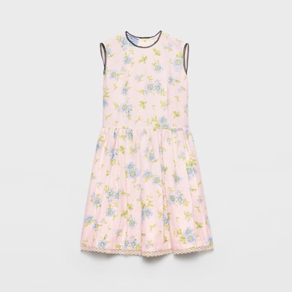 프라다 여성 플리츠 플로럴 프린트 드레스 - Prada Womens Pleated Floral Print Dress - prc15972x