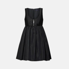 루이비통 여성 모노그램 포인트 베이비돌 드레스 - Louis vuitton Womens Monogram Accent Babydoll Dress - lvc15974x