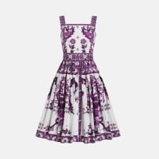 돌체앤가바나 여성 마졸리카 프린트 롱 포플린 드레스 - Dolce&Gabbana Womens Majolica Print Long Poplin Dress - doc16002x