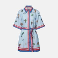 알레마이스 여성 프린트 벨티드 셔츠 드레스 - Alémais Womens Printed Belted Shirt Dress - doc16026x