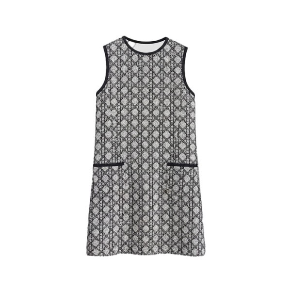 디올 여성 트위드 드레스 - Dior Womens Straight-Cut Short Dress - dic16137x