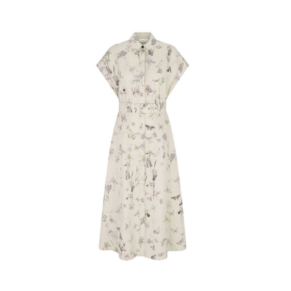 디올 여성 톤온톤 벨트 미디 셔츠 드레스 - Dior Womens Tone-on-tone Belted Midi Shirt Dress - dic16262x