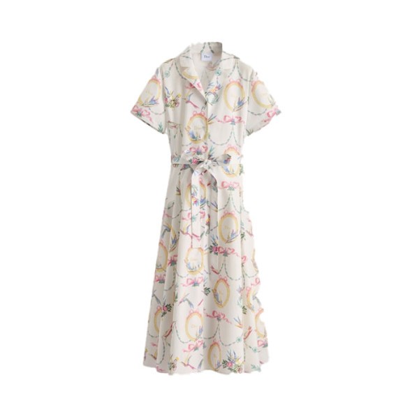 디올 여성 벨트 셔츠 드레스 - Dior Womens Belted Shirt Dress - dic16430x