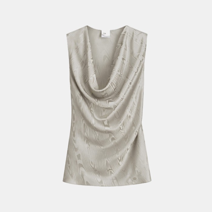 디올 여성 드레이프 탑 비대칭 투피스 - Dior Womens Draped Top Asymmetrical Skirt - dic15893x
