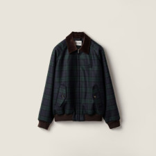 미우미우 여성 체크 트윌 블루종 자켓 - Miumiu Womens Flanner Twill Blouson Jacket - mic8631x