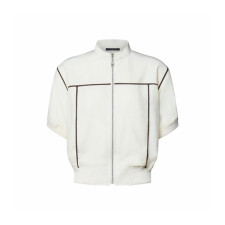 루이비통 여성 모노그램 포인트 반팔 봄버 재킷 - Louis vuitton Womens Monogram Accent Short-Sleeved Bomber Jacket - lvc16386x