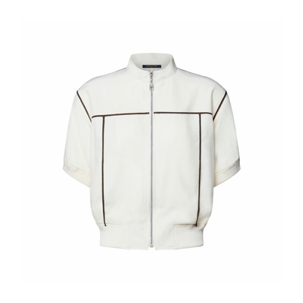 루이비통 여성 모노그램 포인트 반팔 봄버 재킷 - Louis vuitton Womens Monogram Accent Short-Sleeved Bomber Jacket - lvc16386x