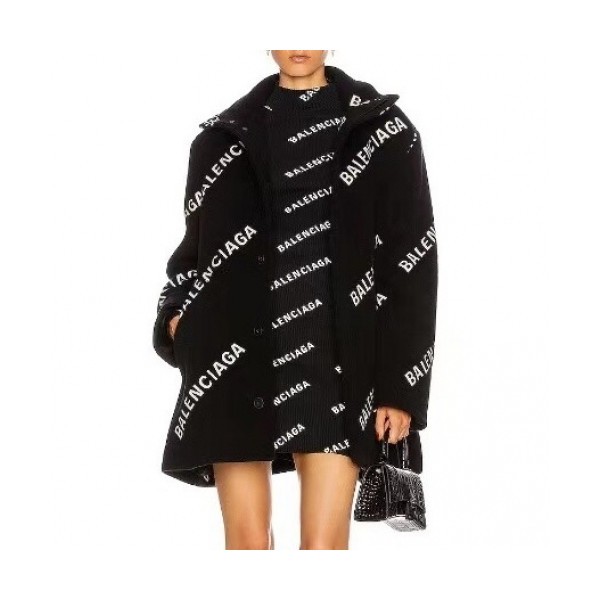 발렌시아가]Balenciaga 2020 Mm/Wm Logo Cashmere Coats - 발렌시아가 2020 남/녀 로고 캐시미어 코트 Bal0860x.Size(s - l).블랙