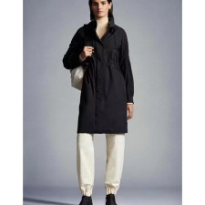 Moncler  Womens Black Coats - 몽클레어 여성 로고 캐쥬얼 블랙 코트 - Moc02343x