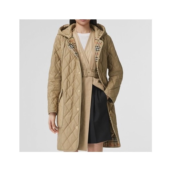 버버리 여성 베이지 다운 코트 - Burberry Womens Beige Coats - bur04574x
