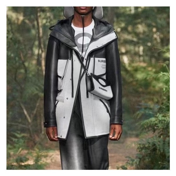 버버리 남성 블랙 가죽 코트 - Mens Black Coats - bur04499x