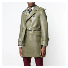 톰브라운 남성 그린 가죽 코트 - Mens Green Coats - thom0580x