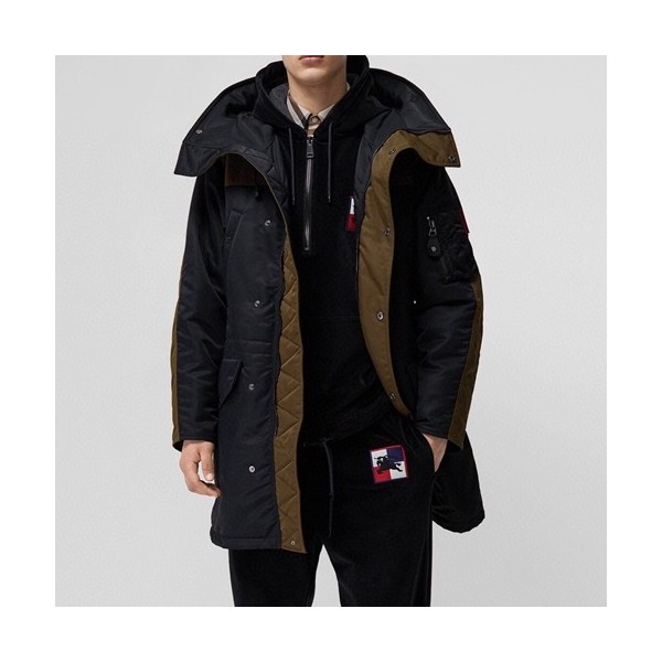 버버리 남성 블랙 다운 코트 - Burberry Mens Black Coats - bur04609x