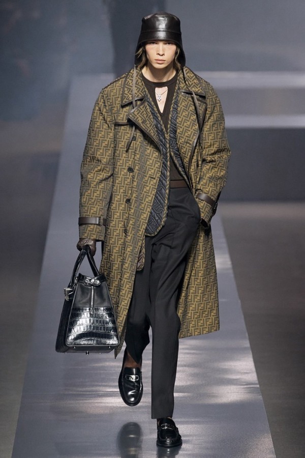 펜디 남성 모던 카키 코트 - Fendi Mens Khaki Coats - fe172x