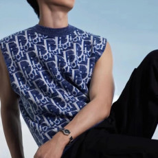 디올 남성 블루 베스트 - Dior Mens Blue Vest - dic28x