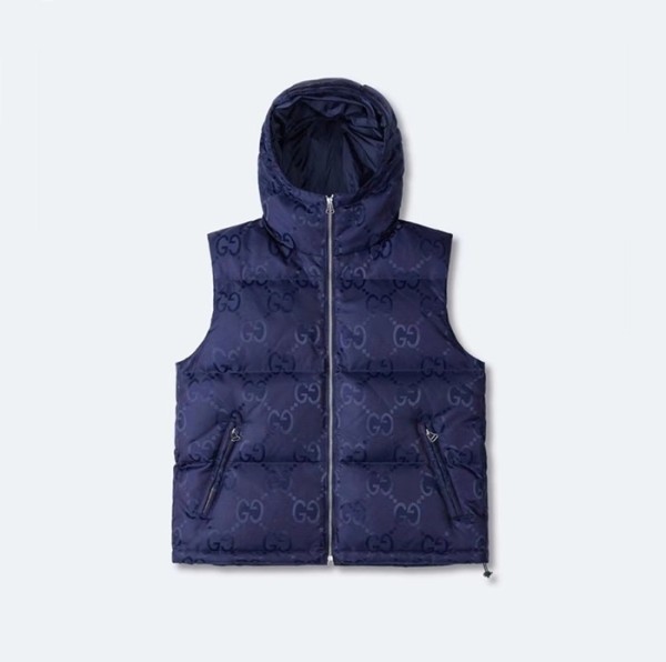 구찌 남성 네이비 다운 베스트 - Gucci Mens Navy Vest - guc164x