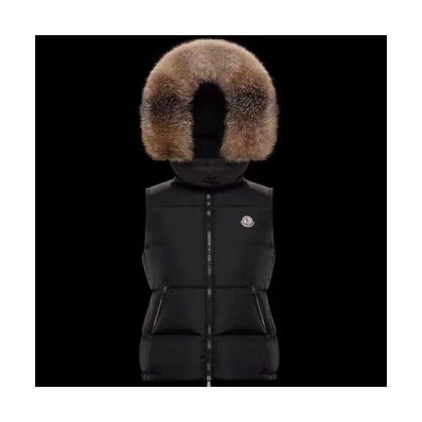 Moncler  2019 Womens Patch Logo Down Pedding Vest - 몽클레어 2019 여성 패치 로고 다운 패딩 조끼 Moc0662x.Size(s - l).블랙