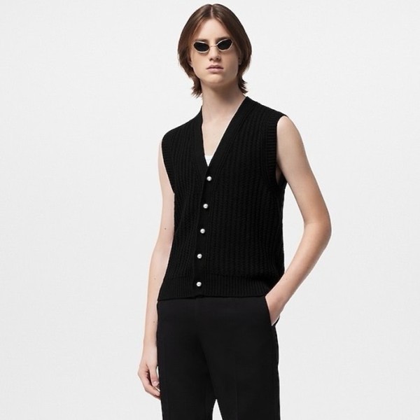 루이비통 남성 블랙 베스트 - Louis vuitton Mens Black Vest - lvc969x
