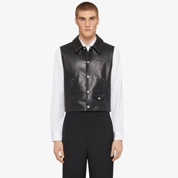 지방시 남성 가죽 베스트 - Givenchy Mens Black Vest - gic1851x