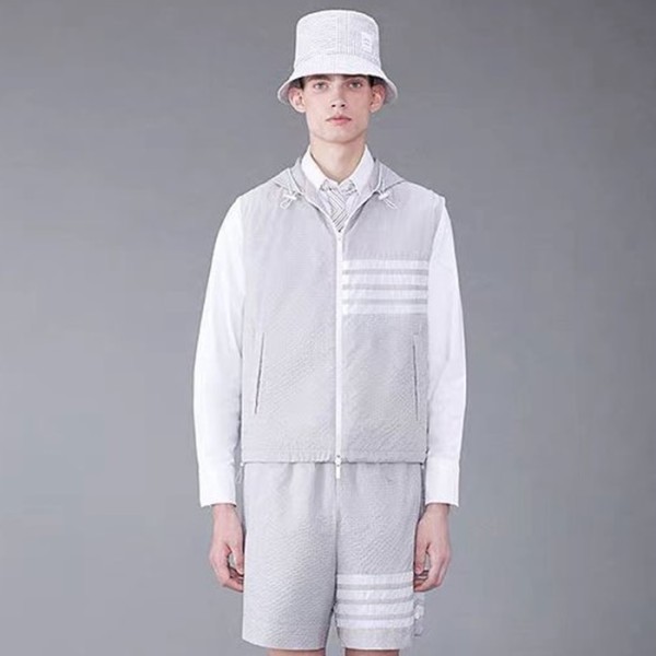 톰브라운 남성 후드 베스트 - Thom Browne Mens Hood Vest - thc2339x