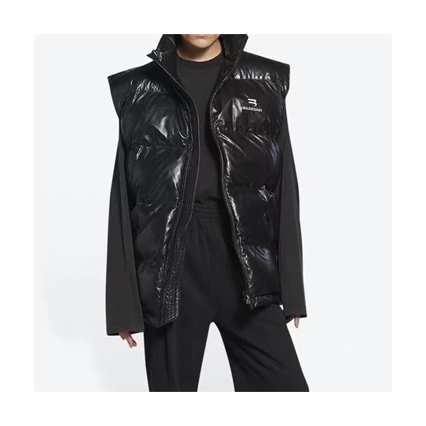 발렌시아가 여성 덕다운 블랙 베스트 - Mens Black Best - bal01689x