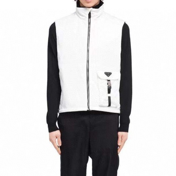 프라다 남/녀 화이트 다운 베스트 - Prada Unisex White Down Vest - pra02846x