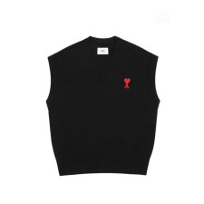 아미 남/녀 블랙 베스트 - Ami Unisex Black Vest - am10x