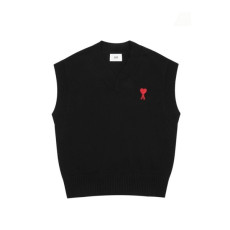 아미 남/녀 블랙 베스트 - Ami Unisex Black Vest - am10x