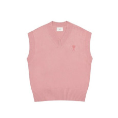 아미 남/녀 핑크 베스트 - Ami Unisex Pink Vest - am11x