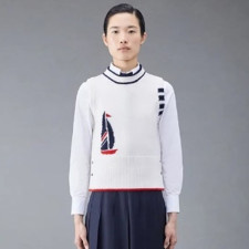 톰브라운 여성 라운드 베스트 - Thom Browne Womens Best - thc1439x