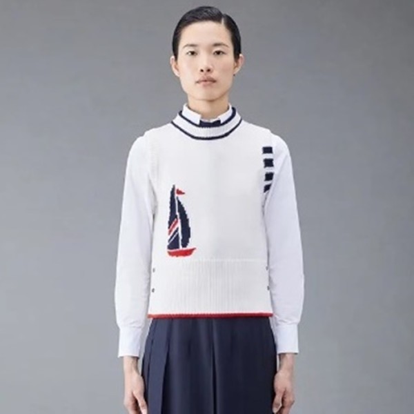 톰브라운 여성 라운드 베스트 - Thom Browne Womens Best - thc1439x