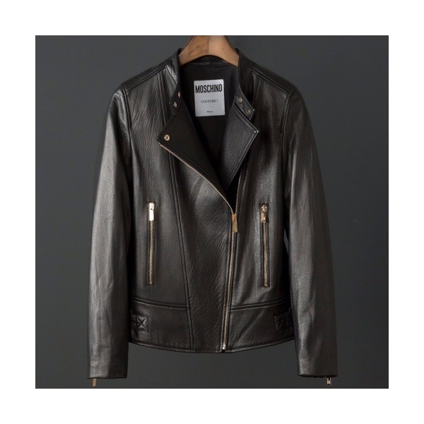 미러급] Moschino 2018 Mens Leather Jacket - 모스키노 여성 신상 레더 자켓 Mos002x.Size(s - xl).블랙