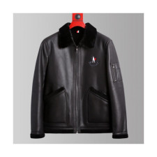 Moncler 2019 Womens Patch Logo Modern Leather Jacket - 몽클레어 2019 여성 패치 로고 모던 레더자켓 Moc0754x.Size(m - 3xl).블랙