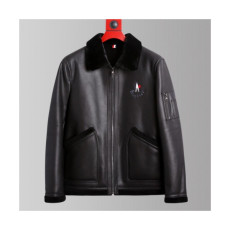 Moncler 2019 Womens Patch Logo Modern Leather Jacket - 몽클레어 2019 여성 패치 로고 모던 레더자켓 Moc0754x.Size(m - 3xl).블랙