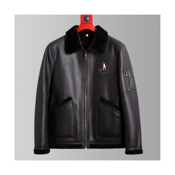 Moncler 2019 Womens Patch Logo Modern Leather Jacket - 몽클레어 2019 여성 패치 로고 모던 레더자켓 Moc0754x.Size(m - 3xl).블랙