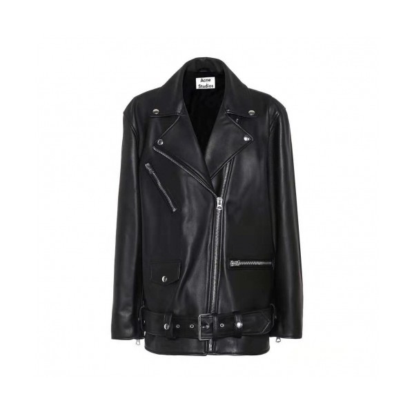 Acne Sstudios 2019 Womens Casual Leather Jacket - 아크네 2019 여성 캐쥬얼 가죽자켓 Acn0026x.Size(s - l).블랙