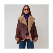 Acne Sstudios 2019 Womens  Casual Leather Jacket - 아크네 2019 여성 캐쥬얼 가죽 자켓 Acn0037x.Size(s - xl).버건디