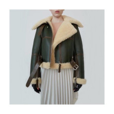 Acne Sstudios 2019 Womens Casual Leather Jacket - 아크네 2019 여성 캐쥬얼 가죽 자켓 Acn0041x.Size(s - 2xl).그린