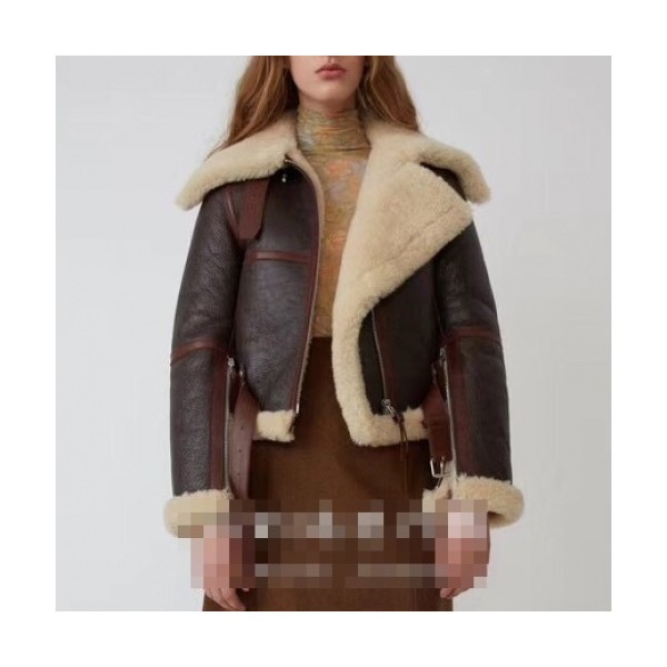 Acne Sstudios 2019 Womens Casual Leather Jacket - 아크네 2019 여성 캐쥬얼 가죽 자켓 Acn0043x.Size(s - 2xl).브라운