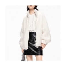 MO&Co 2020 Womens Logo Leather Jackets -  MO&Co 2020 여성 로고 가죽 자켓 Moco001x.Size(xs - m).화이트