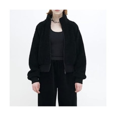 MO&Co 2020 Womens Logo Leather Jackets -  MO&Co 2020 여성 로고 가죽 자켓 Moco002x.Size(xs - m).블랙