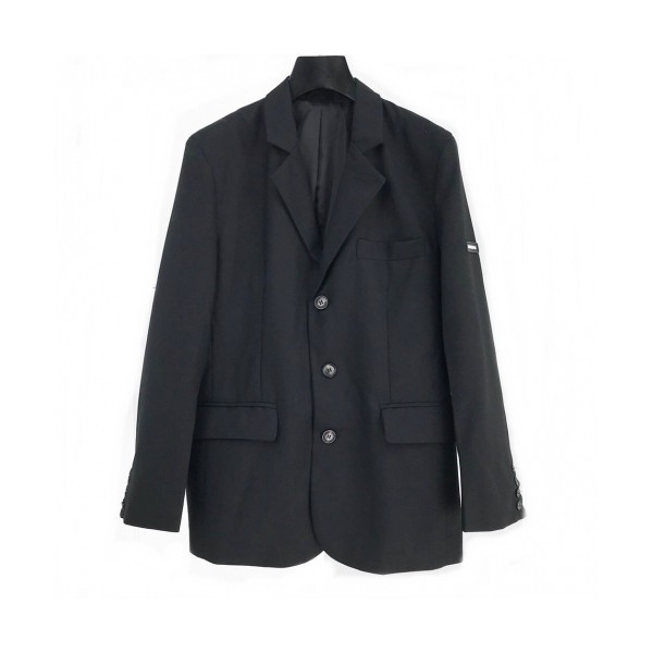 Balenciaga 2019 Mm/Wm Logo Cotton Suit Jackets - 발렌시아가 2019 남자 로고 코튼 슈트 재킷 Bal0530x.Size(s - m).블랙