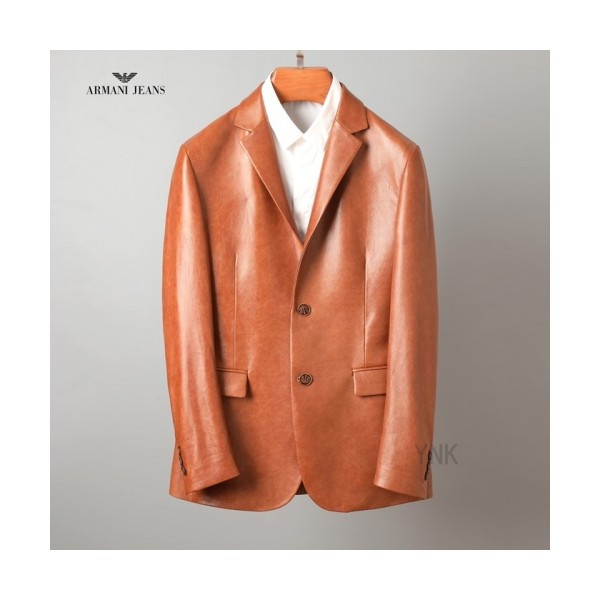 알마니]Armani 2020 Mens Logo Casual Leather Suit Jackets - 알마니 2020 남성 로고 캐쥬얼 가죽 슈트 자켓 Arm0779x.Size(m - 3xl).브라운