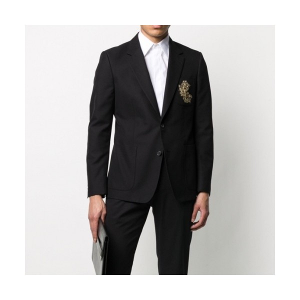 Alexander McQueen  Mens V-neck Cotton Suit Jackets Black - 알렉산더 맥퀸 2021  남성 브이넥 코튼 슈트 자켓 Ale0103x Size(m - 2xl) 블랙