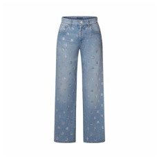 루이비통 여성 시그니처 스팽글 부츠컷 진 - Louis vuitton Womens Signature Sequin Boot-Cut Jeans - lvc15576x