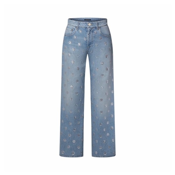 루이비통 여성 시그니처 스팽글 부츠컷 진 - Louis vuitton Womens Signature Sequin Boot-Cut Jeans - lvc15576x
