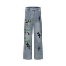 크롬하츠 남성 트렌디 청바지 - Chrom Hearts Mens Trendy Jeans - chc13393x